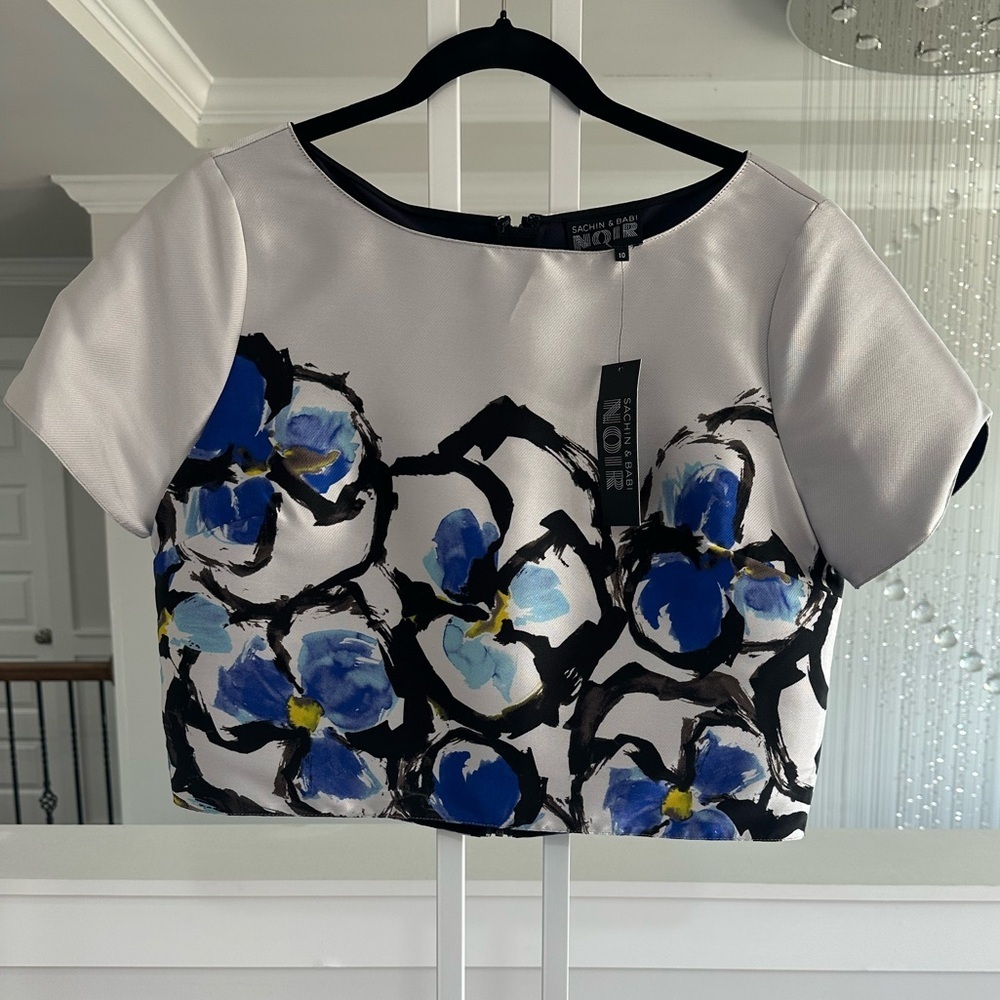 Anthropologie Sachin And Babi Printed Cropped Top